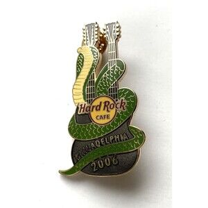 Hard Rock Cafe Enamel Pin Cobra Snake Double Neck Guitar
